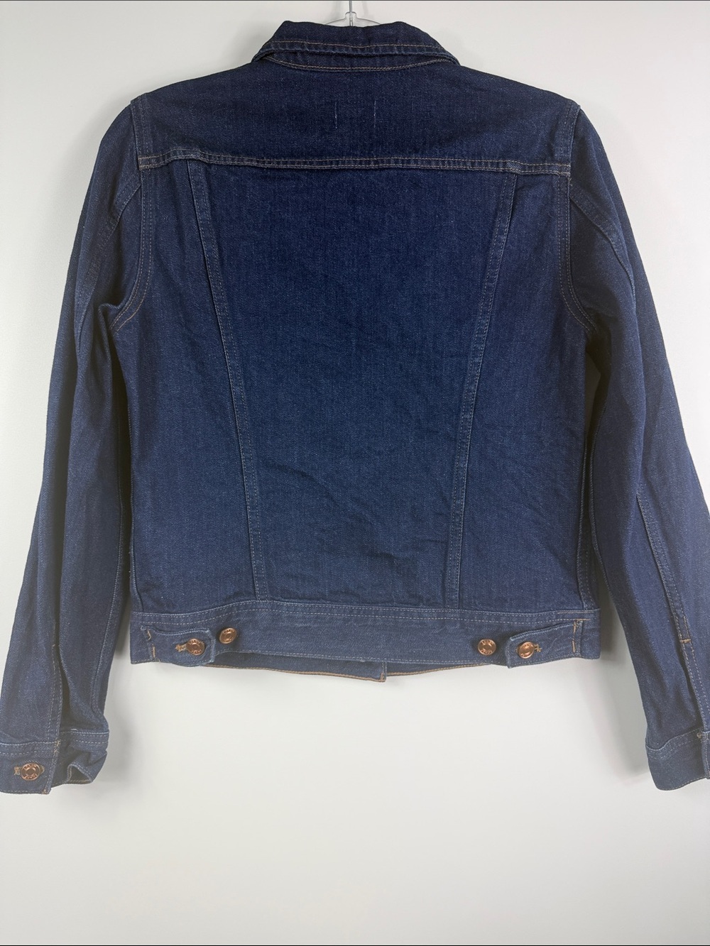 J.Crew Indigo Wash Denim Jacket Copper Button Classic Trucker Jacket S - Picture 5 of 5